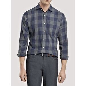 Peter Millar Men XL Mountainside Kenton Buffalo Check Sport Shirt MF19W79CFL Nav